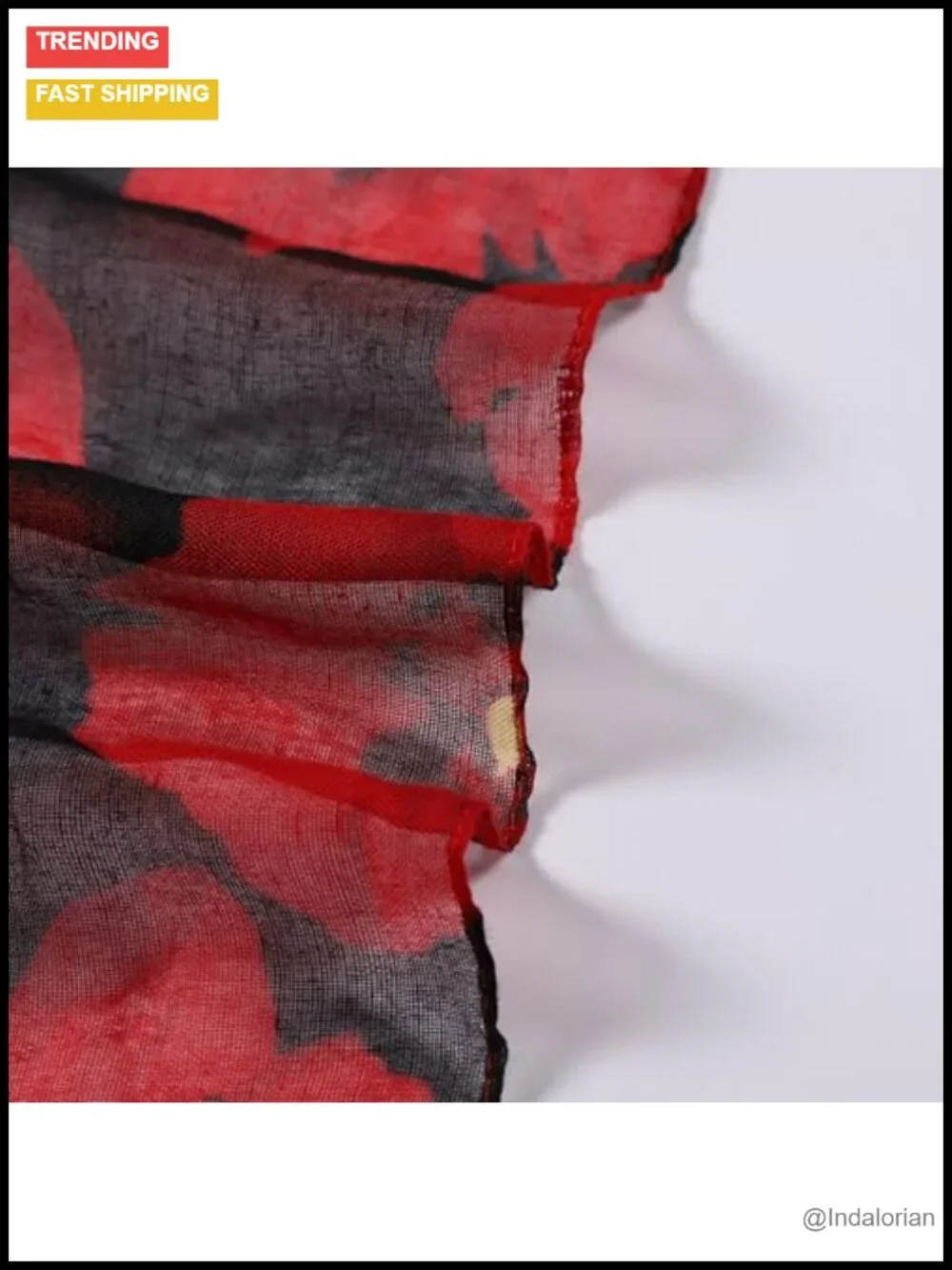 Silky-Feel Fashion Scarf Summer Sheer-Chiffon Shawl Wrap 35x72in